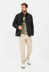 camel active Blouson Fieldjacket-Stil Schwarz/Dunkelblau/Dunkelgrau