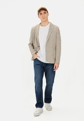 camel active Jerseysakko mit 2-Knopf-Verschluss Blazer Khaki/Beige/Braun