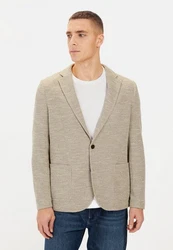 camel active Jerseysakko mit 2-Knopf-Verschluss Blazer Khaki/Beige/Braun