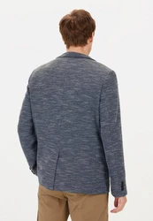 camel active Jerseysakko mit 2-Knopf-Verschluss Blazer Grau/Hellblau/Dunkelblau
