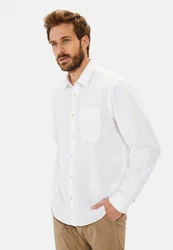 camel active Langarmhemd Kentkragen Weiß/Creme
