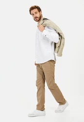 camel active Langarmhemd Kentkragen Weiß/Creme