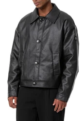 RedBridge Lederimitatjacke Urban Style Schwarz/Dunkelgrau