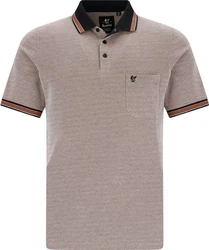 Hajo Sweatshirt Herren-Poloshirt Piqu Uni Beige/Braun/Grau/Rot