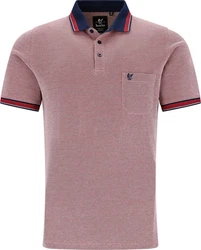 Hajo Sweatshirt Herren-Poloshirt Piqu Uni Rot/Rosa/Lila/Bordeaux