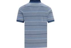 Hajo Sweatshirt Herren-Poloshirt Piqu  Streifen Blau/Hellblau