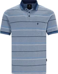 Hajo Sweatshirt Herren-Poloshirt Piqu  Streifen Blau/Hellblau