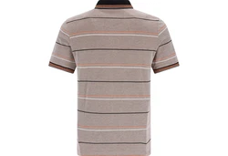 Hajo Sweatshirt Herren-Poloshirt Piqu  Streifen Braun/Rot/Beige