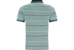 Hajo Sweatshirt Herren-Poloshirt Piqu  Streifen Grün/Türkis