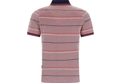 Hajo Sweatshirt Herren-Poloshirt Piqu  Streifen Rot/Lila/Bordeaux
