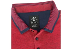 Hajo Sweatshirt Herren-Poloshirt Uni Dunkelrot/Rot