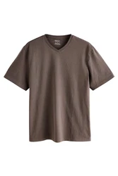 Next T-Shirt Essential V-Ausschnitt Grau/Khaki/Braun/Dunkelbraun