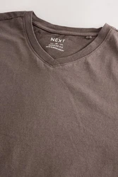 Next T-Shirt Essential V-Ausschnitt Grau/Khaki/Braun/Dunkelbraun