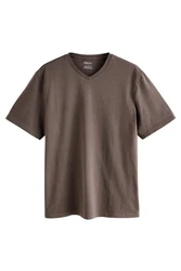 Next T-Shirt Essential V-Ausschnitt Grau/Khaki/Braun/Dunkelbraun
