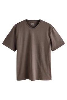 Next T-Shirt Essential V-Ausschnitt Grau/Khaki/Braun/Dunkelbraun