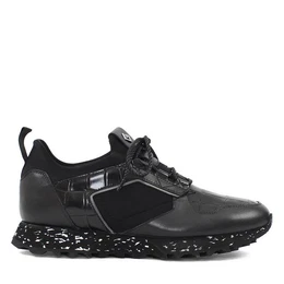 Celal Gltekin Leder-Sneaker mit Krokodil-Optik Sneaker Leder, EVA-Sohle, modisches Design, Schwarz