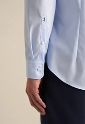 seidensticker Businesshemd Slim Langarm Kentkragen Uni Blau/Hellblau
