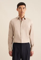Seidensticker Businesshemd Slim Kentkragen Uni Beige/Khaki/Braun