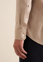 Seidensticker Businesshemd Slim Kentkragen Uni Beige/Khaki/Braun