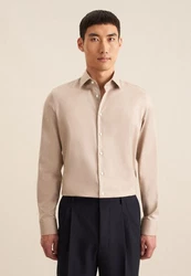Seidensticker Businesshemd Slim Kentkragen Uni Beige/Khaki/Braun