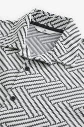 Next Kurzarmhemd Jersey-Hemd Weiß/Gelb/Creme