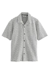 Next Kurzarmhemd Jersey-Hemd Weiß/Gelb/Creme