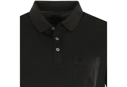 Hajo Sweatshirt Herren-Poloshirt Uni Schwarz/Grau