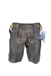 Trachtenlederhose Lorenz kurze Trachtenhose grau antik mit Grtel