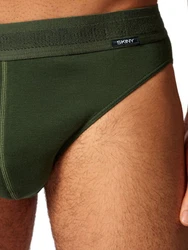 Skiny Slip Herren Brasil Basic Retro (2-St) Dunkelgrün/Khaki/Grün