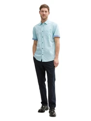 TOM TAILOR Leinenhemd 1045098 Blau/Hellblau/Grün/Türkis