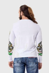 Cipo & Baxx T-Shirt Sweatshirts Front-Print Weiß/Creme/Lila/Mischfarben