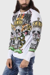 Cipo & Baxx T-Shirt Sweatshirts Front-Print Weiß/Creme/Lila/Mischfarben