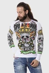 Cipo & Baxx T-Shirt Sweatshirts Front-Print Weiß/Creme/Lila/Mischfarben
