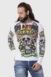 Cipo & Baxx T-Shirt Sweatshirts Front-Print Weiß/Creme/Lila/Mischfarben
