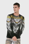 Cipo & Baxx T-Shirt Sweatshirts mit Adler-Frontprint Gelb/Schwarz/Grau/Blau/Dunkelgrau/Dunkelblau