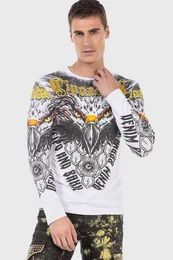 T-Shirt Sweatshirts mit Adler-Frontprint