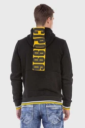 Cipo & Baxx Kapuzenpullover Sweatshirt Braun/Gelb/Schwarz/Grün