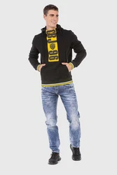 Cipo & Baxx Kapuzenpullover Sweatshirt Braun/Gelb/Schwarz/Grün