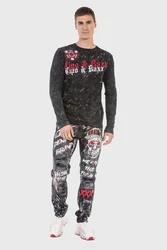Cipo & Baxx T-Shirt Sweatshirts mit Logoprint Schwarz/Rot