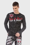 Cipo & Baxx T-Shirt Sweatshirts mit Logoprint Schwarz/Rot