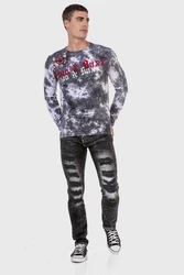 Cipo & Baxx T-Shirt Sweatshirts mit Logoprint Grau/Schwarz/Dunkelgrau/Rot/Dunkelblau/Hellblau