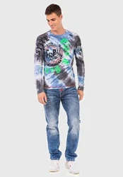 Cipo & Baxx T-Shirt Sweatshirts Mischfarben/Creme/Blau