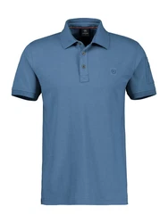 LERROS Poloshirt in gewaschener Optik Blau/Hellblau