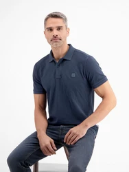 LERROS Poloshirt in gewaschener Optik Dunkelblau/Blau