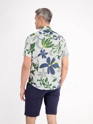 LERROS Kurzarmhemd Sommerhemd Hawaiian-Style Blau/Grün/Weiß