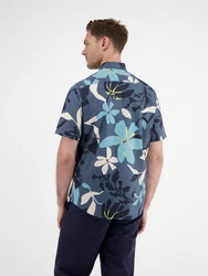 LERROS Kurzarmhemd Sommerhemd Hawaiian-Style Blau/Hellblau