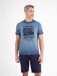LERROS Modisches Herren T-Shirt mit Brustprint Grau/Blau/Hellblau/Dunkelblau