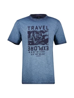 LERROS Modisches Herren T-Shirt mit Brustprint Grau/Blau/Hellblau/Dunkelblau LERROS Modisches Herren T-Shirt mit Brustprint Grau/Blau/Hellblau/Dunkelblau