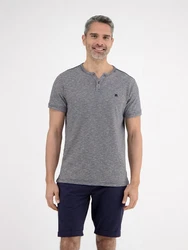 LERROS Henleyshirt Serafinoshirt Dunkelblau/Grau/Hellgrau/Dunkelgrau/Schwarz