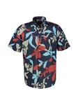 LERROS Kurzarmhemd Sommerliches Baumwoll-Leinenhemd Blau/Rot/Dunkelblau/Hellblau
